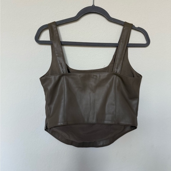 Abercrombie & Fitch Faux Leather Crop Corset Top - Picture 12 of 13